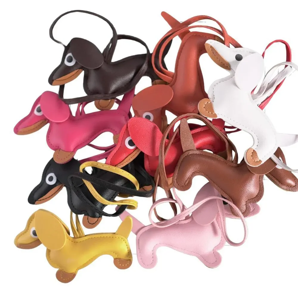 Dachshund Bag Charm Keychain Faux Leather Dog Mom Y2K Cottagecore Red NWT - Picture 10 of 11